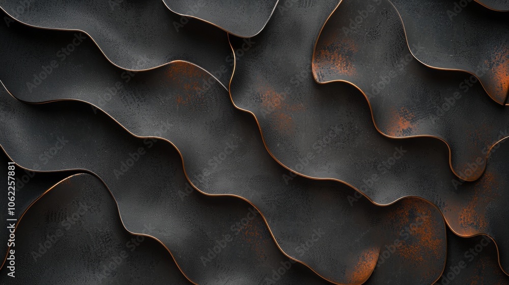 A black and gold design with a lot of texture A black and gold design with a lot of texture