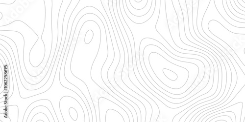 Abstract topography wave lines pattern on white background, topographic contours map background, geographic contour map vector background, White paper curved reliefs for background.