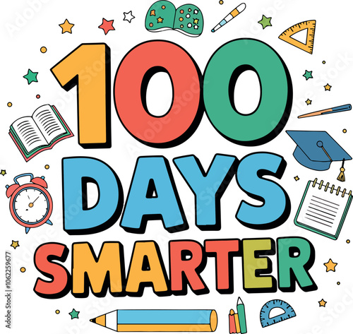 Happy 100 Days Of School T-shirt Design