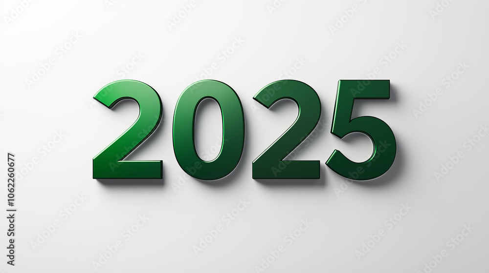 The bold green numbers indicate the year 2025, set against a simple light background, ideal for projects related to upcoming events or trends. The bold green numbers indicate the year 2025, set against a simple light background, ideal for projects related to upcoming events or trends.
