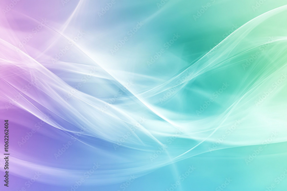 Soft flowing pastel waves in shades of teal lavender and mint green creating an ethereal and calming abstract background
Soft flowing pastel waves in shades of teal lavender and mint green creating an ethereal and calming abstract background