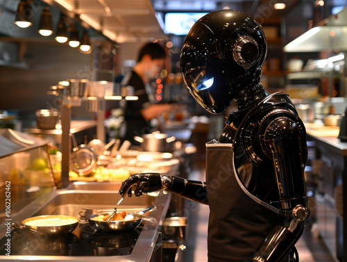 AI-Powered Robot Cooking in a Professional Restaurant Kitchen