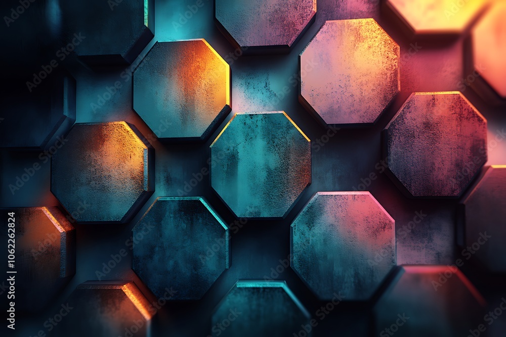 Abstract background with a futuristic metallic honeycomb pattern. Abstract background with a futuristic metallic honeycomb pattern.