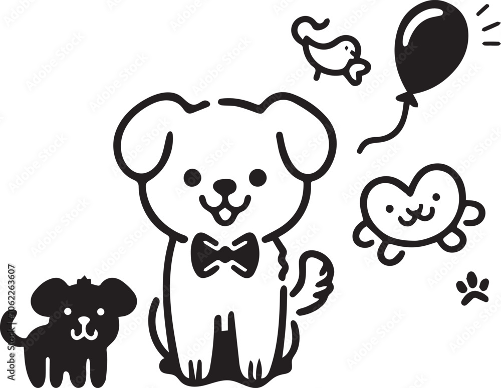 Naklejka premium funny dog vector art design
