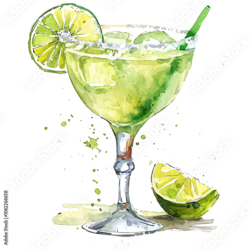 A watercolor vector of Margarita, isolated on a white background.