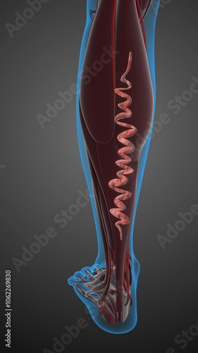 Concept of vascular disease, venous insufficiency, and varicose veins on the leg