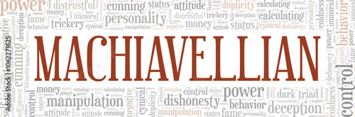 Machiavellian word cloud conceptual design isolated on white background.
