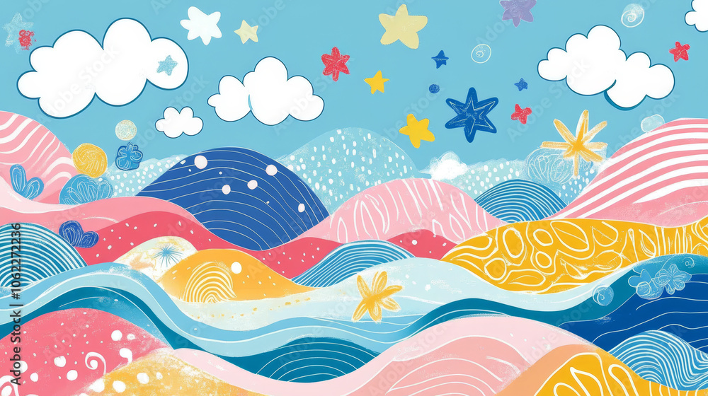 Add familiar items like flowers, clouds, stars, and trees. Patterns with large open spaces, such as waves, hearts, or clouds, are ideal for young colorers. Add familiar items like flowers, clouds, stars, and trees. Patterns with large open spaces, such as waves, hearts, or clouds, are ideal for young colorers.