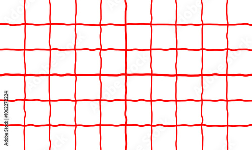 ラフなチェック柄（赤）、手描き、グラフチェック、ラインチェック、方眼、背景素材