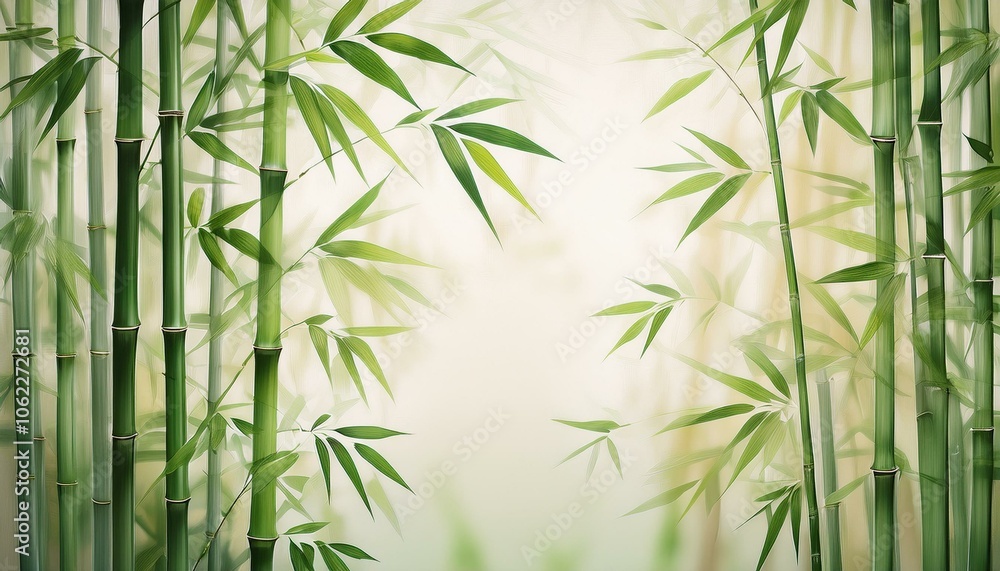 A serene view of a bamboo forest, with tall stalks and lush green leaves. A serene view of a bamboo forest, with tall stalks and lush green leaves.