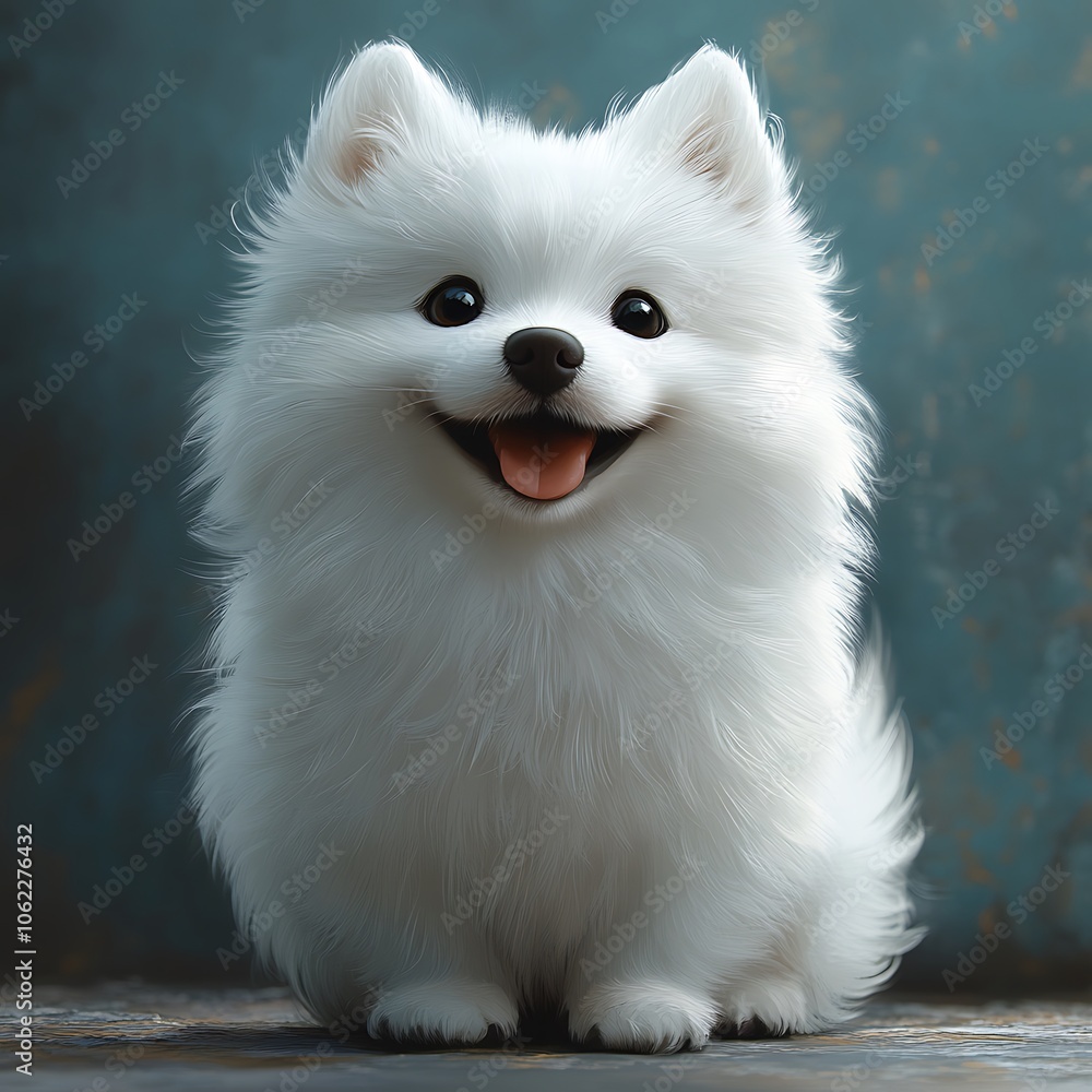 Fluffy spitz spreading happiness with a smile Fluffy spitz spreading happiness with a smile