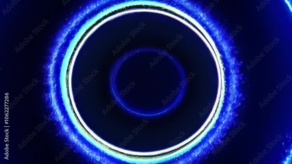 Futuristic neon blue energy ring portal visualizer, Abstract technological glowing cyber circle concept Futuristic neon blue energy ring portal visualizer, Abstract technological glowing cyber circle concept