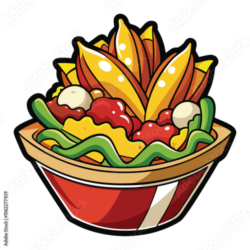 Poutine icon vector illustration.