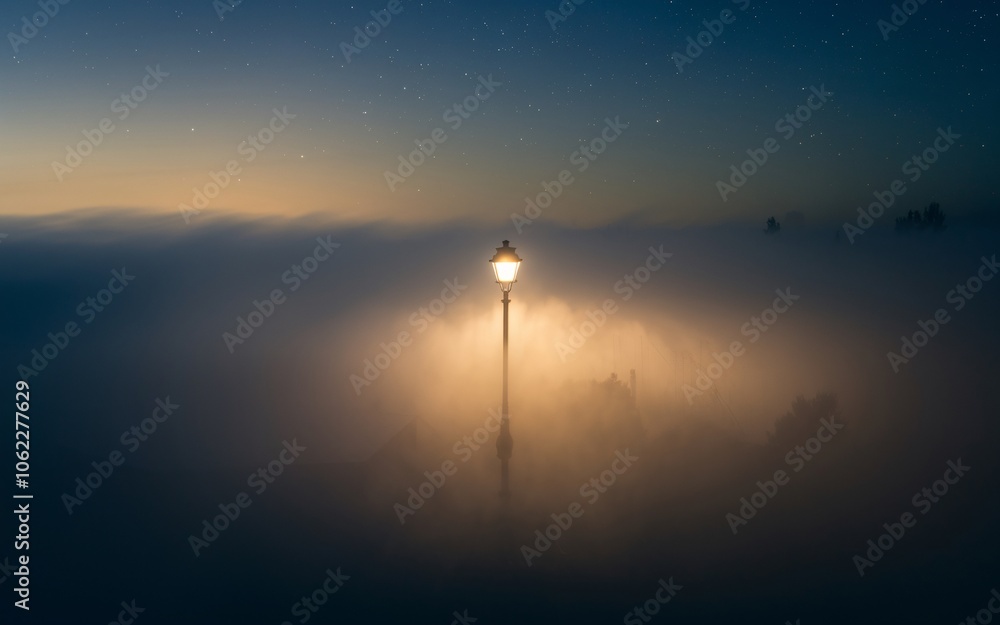 street lamp in the fog A single street lamp illuminates a foggy landscape at night, creating an ethereal glow. street lamp in the fog A single street lamp illuminates a foggy landscape at night, creating an ethereal glow.