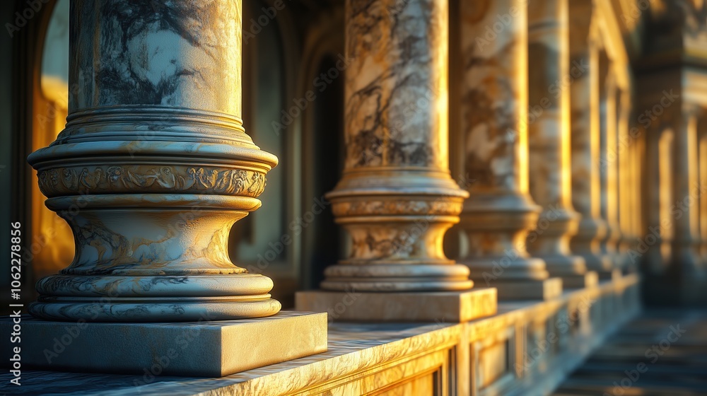 Fototapeta premium Marble pillars building detail