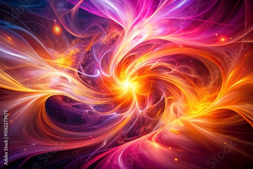 Swirling Plasma Energy in Vibrant Pink and Orange