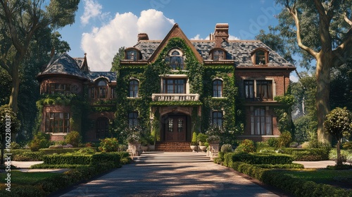 Wallpaper Mural A large house with a lot of greenery and a lot of windows Torontodigital.ca