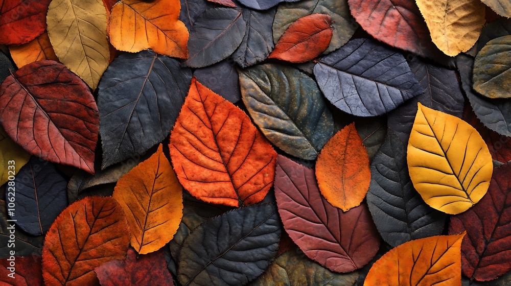 Halloween detailed leaf patterns with autumnal hues Halloween detailed leaf patterns with autumnal hues