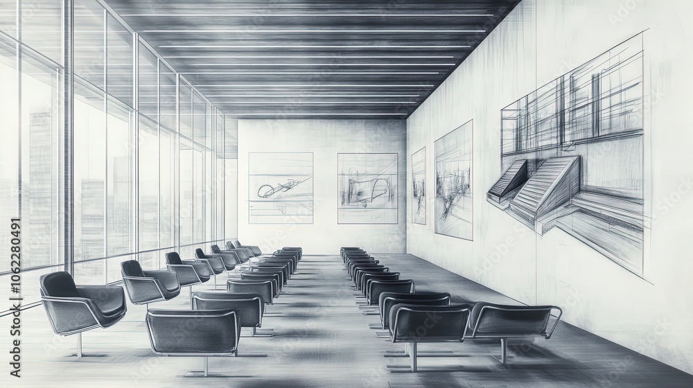 Explore the Future: A Stunning Poster of a Sleek Art Gallery Showcasing Abstract Sculptures, Perfect for Modern Interiors and Sports Spaces Explore the Future: A Stunning Poster of a Sleek Art Gallery Showcasing Abstract Sculptures, Perfect for Modern Interiors and Sports Spaces