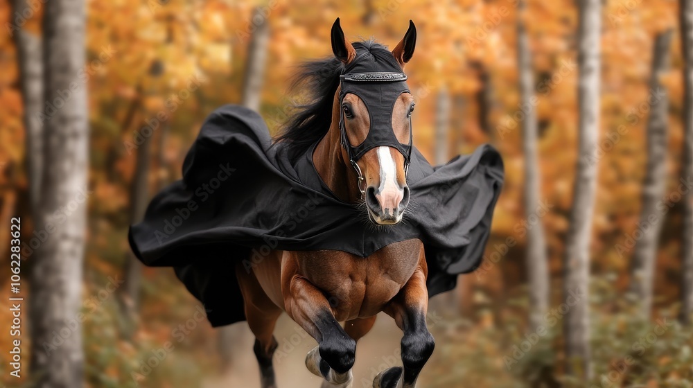 Obraz premium Magical Horse in Enchanting Witch Costume