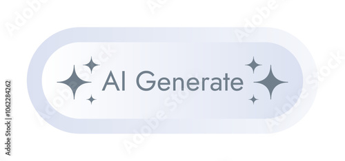 AI Generate Button Isolated on Transparent Background. Artificial intelligence Icon designed for generating text for apps, websites, UI, UX. Vector concept of generative AI computer assistance tool