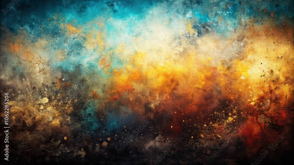 Obraz premium Vibrant Abstract Texture with Panoramic Dust Overlay