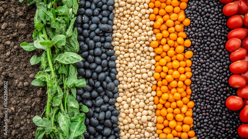 Sustainability Growing legumes requires less water and fertilizers compared to other crops, making them a more sustainable choice in agriculture. photo