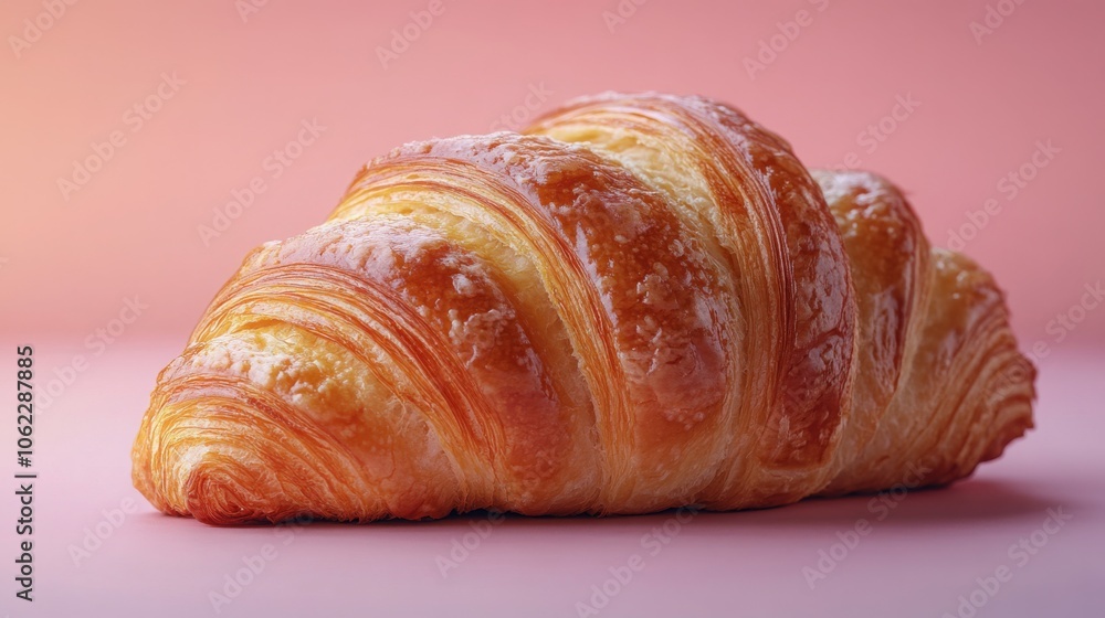 Delicious Cornetto or Croissant Bread on a Soft Pastel Background Perfect for Bakery Promotions or Food Blogs Delicious Cornetto or Croissant Bread on a Soft Pastel Background Perfect for Bakery Promotions or Food Blogs