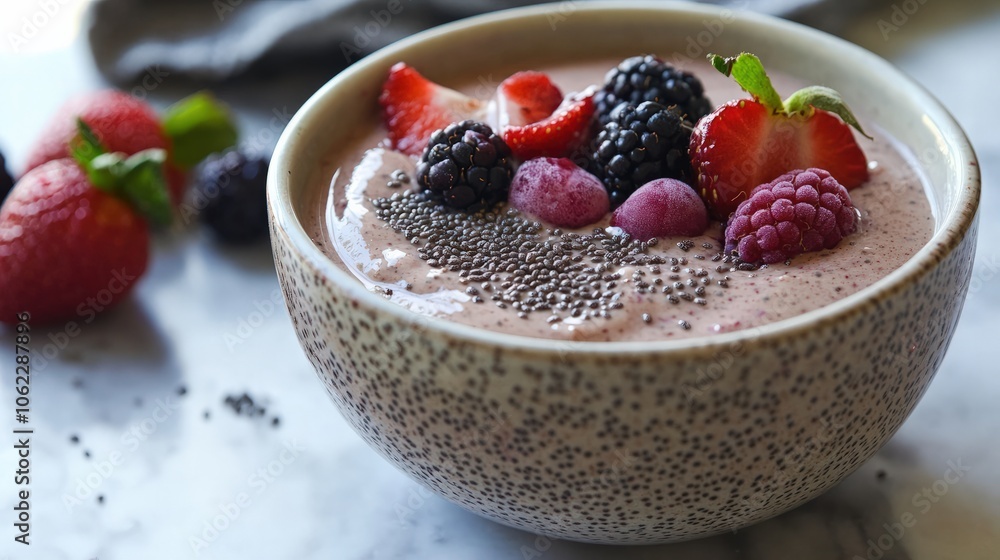 A keto-friendly smoothie bowl made with unsweetened almond milk, chia seeds, and a handful of berries, providing a nutrient-rich, low-carb breakfast option for those following a ketogenic lifestyle A keto-friendly smoothie bowl made with unsweetened almond milk, chia seeds, and a handful of berries, providing a nutrient-rich, low-carb breakfast option for those following a ketogenic lifestyle