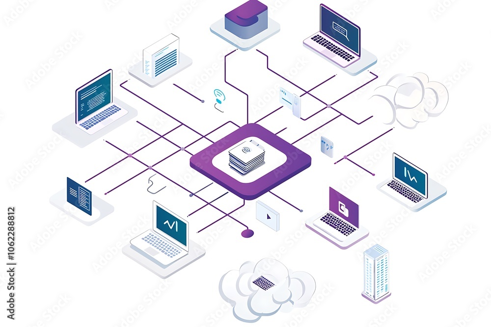 Diagram illustrating Software as a Service (SaaS) technology concepts. Diagram illustrating Software as a Service (SaaS) technology concepts.