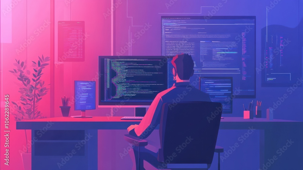 Developing programmer Team Development Website design and coding technologies working in software company office Developing programmer Team Development Website design and coding technologies working in software company office