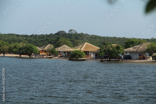 ilha do amor parcialmente submersa em alter do chão, pará  photo