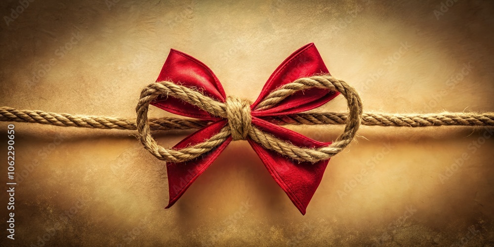 Fototapeta premium Twine and Bow for Festive Holiday Decor