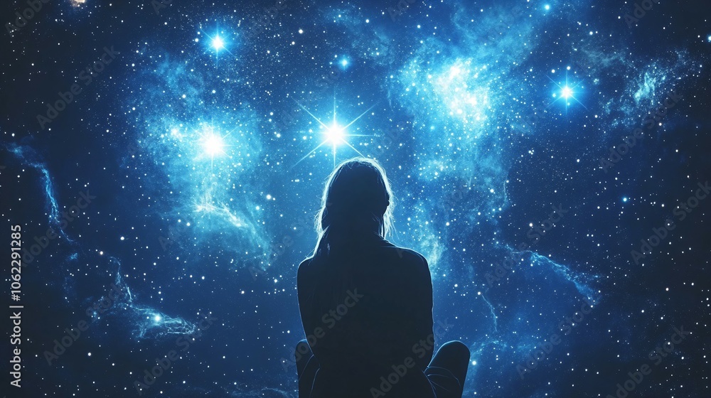 Stargazing: A Person Looking Up at the Constellations Stargazing: A Person Looking Up at the Constellations
