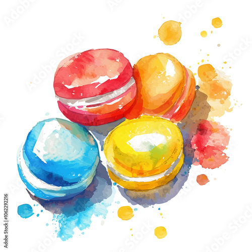 A watercolor vector of Pastille, isolated on a white background.