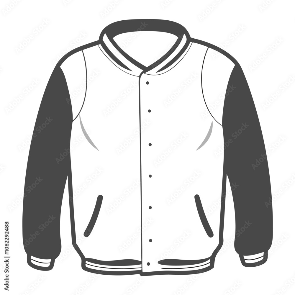 Front of basic white grey bomber jacket isolated Illustration Front of basic white grey bomber jacket isolated Illustration