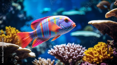 coral blue water background, oceanic view of coral blue water, underwater life