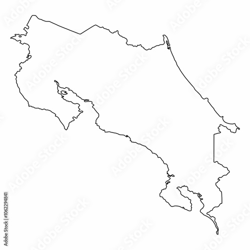 Obraz na płótnie Costa Rica outline map w salonie