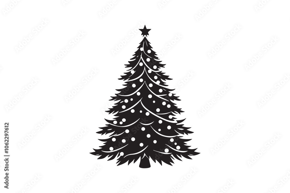 Obraz premium Christmas tree silhouette Bundle, Christmas tree silhouette vector illustration