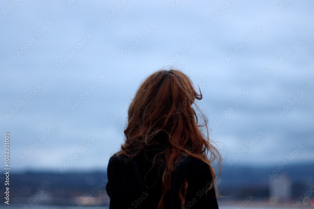 Red hair girl in the evening Red hair girl in the evening