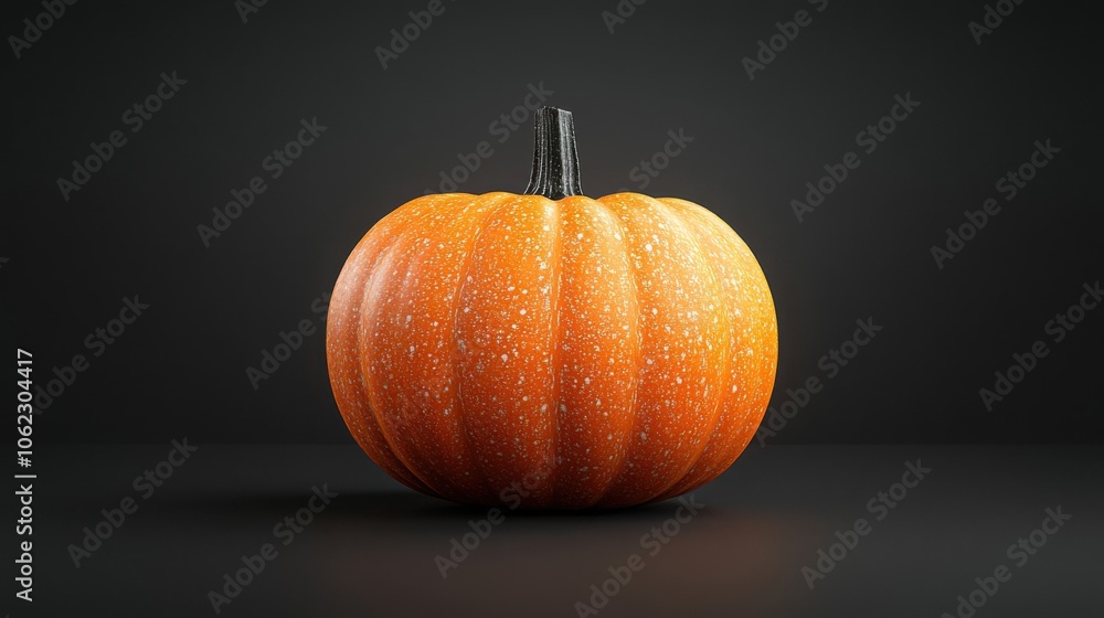 Single Organic Pumpkin on Black Background for Autumn and Halloween Decor Single Organic Pumpkin on Black Background for Autumn and Halloween Decor