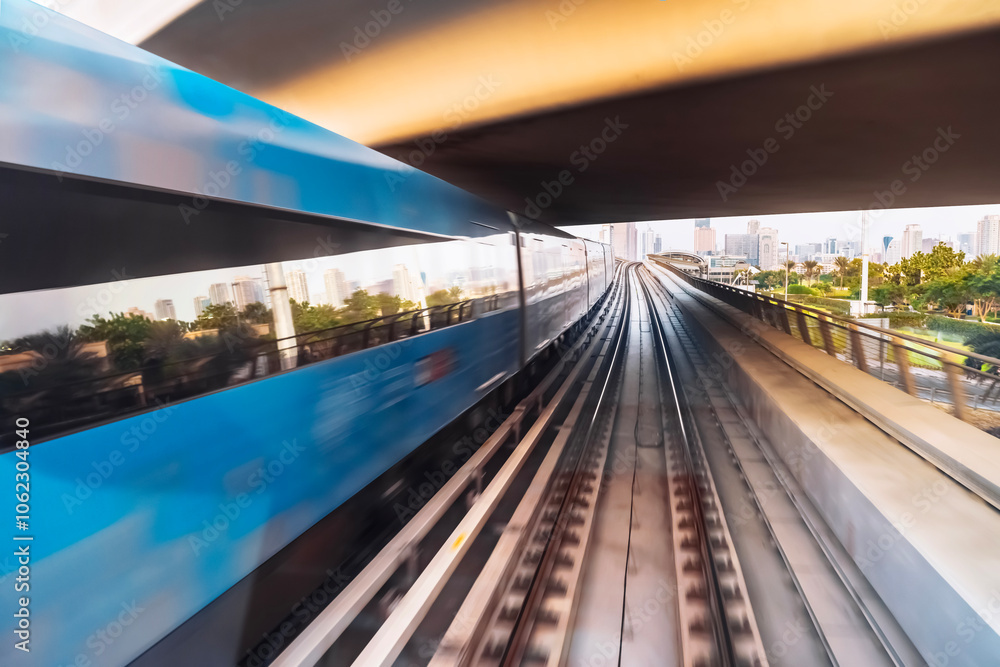 Dubai Metro Train in the UAE Dubai Metro Train in the UAE