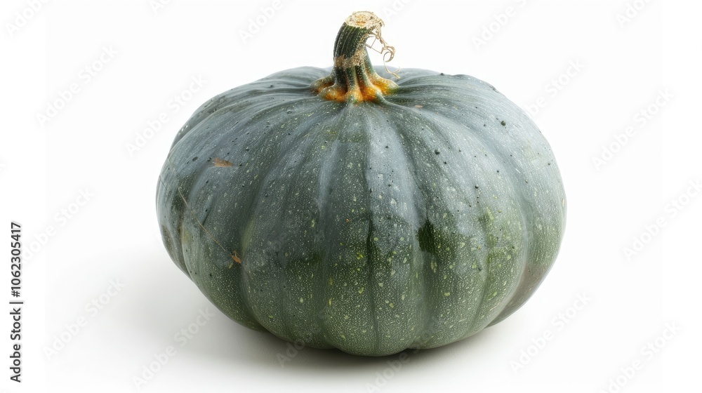 Green pumpkin on a white backdrop Green pumpkin on a white backdrop