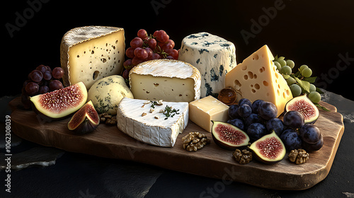 Deluxe Cheese Board with Fresh Seasonal Fruits and Assorted Nuts photo