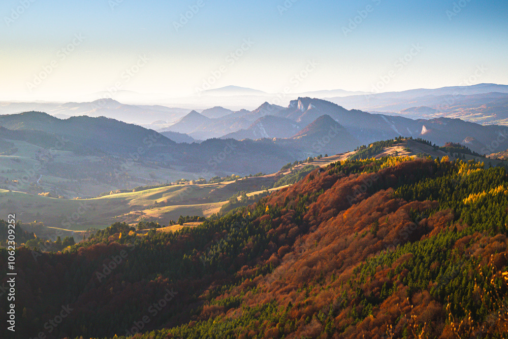 Zachód słońca z Wysokiej, Pieniny