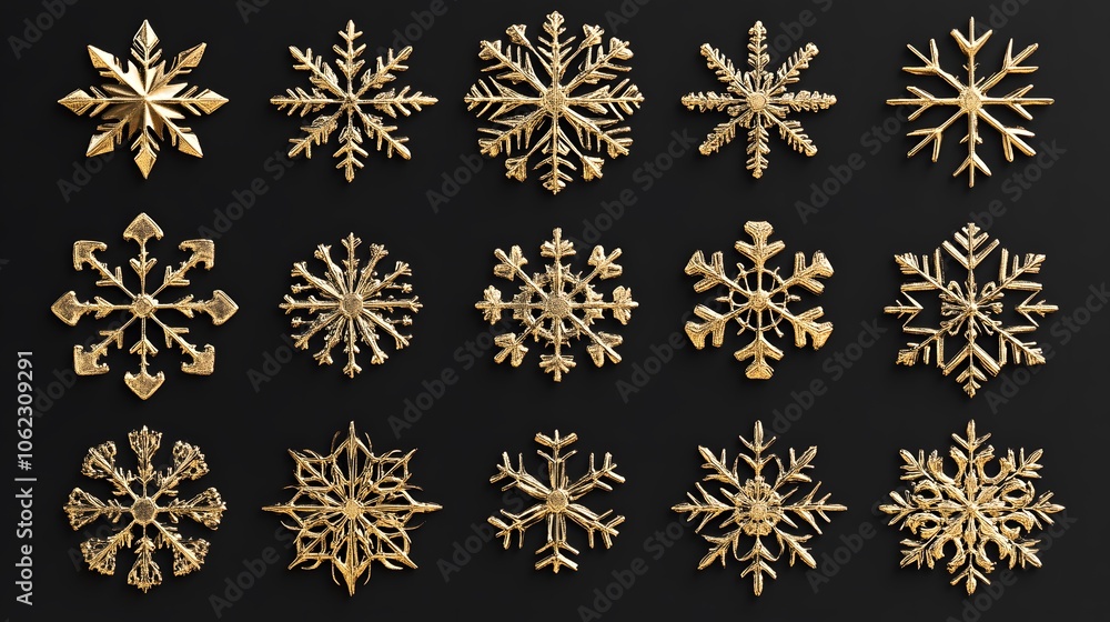 Christmas chic snowflake patterns in gold Christmas chic snowflake patterns in gold