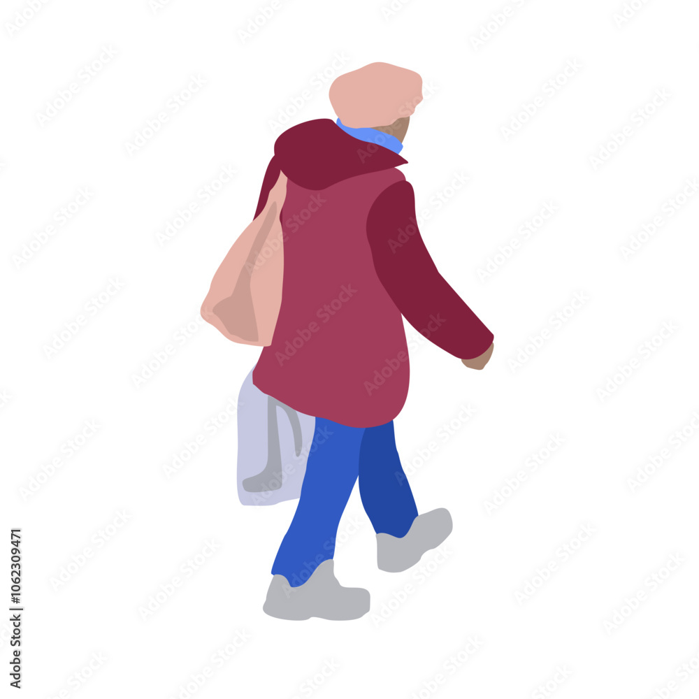 2D image of a person in autumn clothes for use as an entourage. Flat city vector infographic. 2D image of a person in autumn clothes for use as an entourage. Flat city vector infographic.