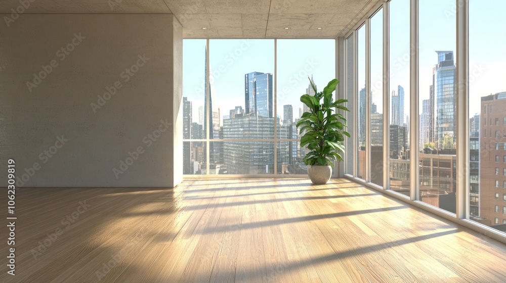 Fototapeta premium Modern Apartment with City View