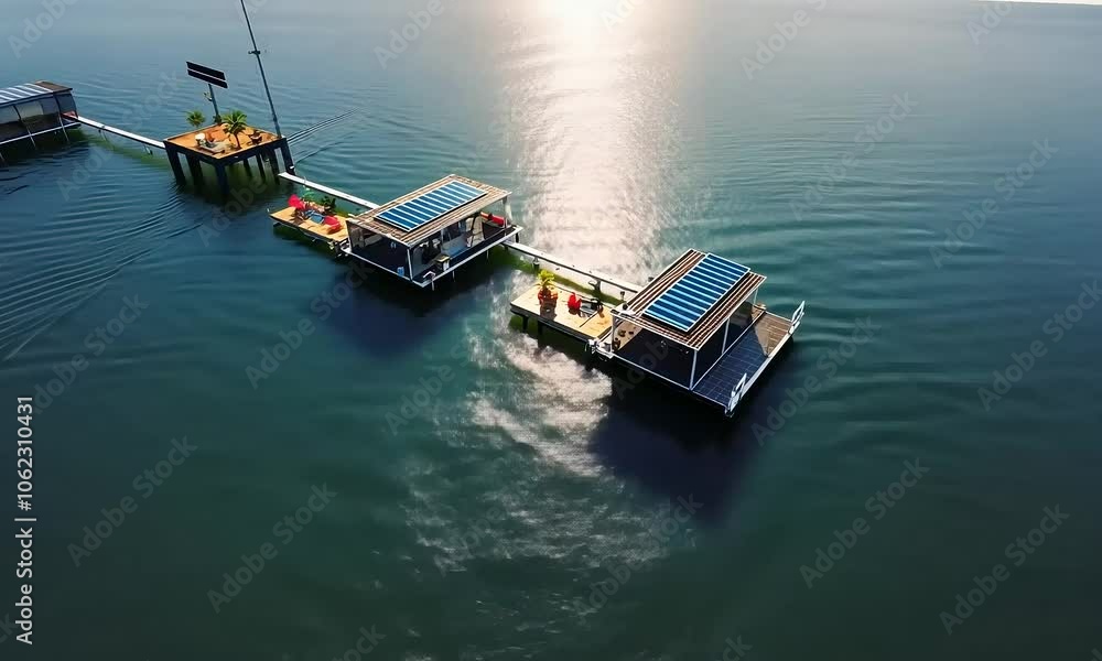 solar power panels plant on the water, panels among the lake, green energy solar power panels plant on the water, panels among the lake, green energy