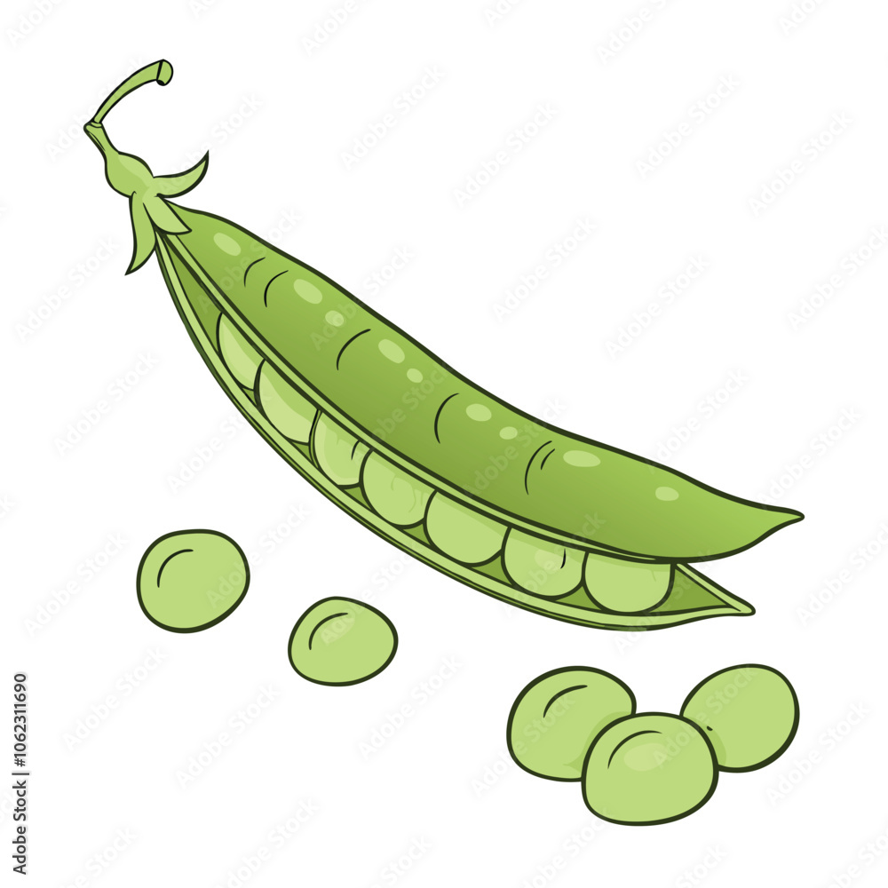 Vector Cartoon Green Peas Pod illustration Vector Cartoon Green Peas Pod illustration